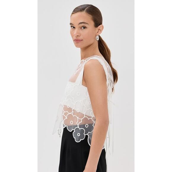 Cecilie Bahnsen Alfie Embroidered Floral Sleeveless Top - XS/S - Picture 3 of 6